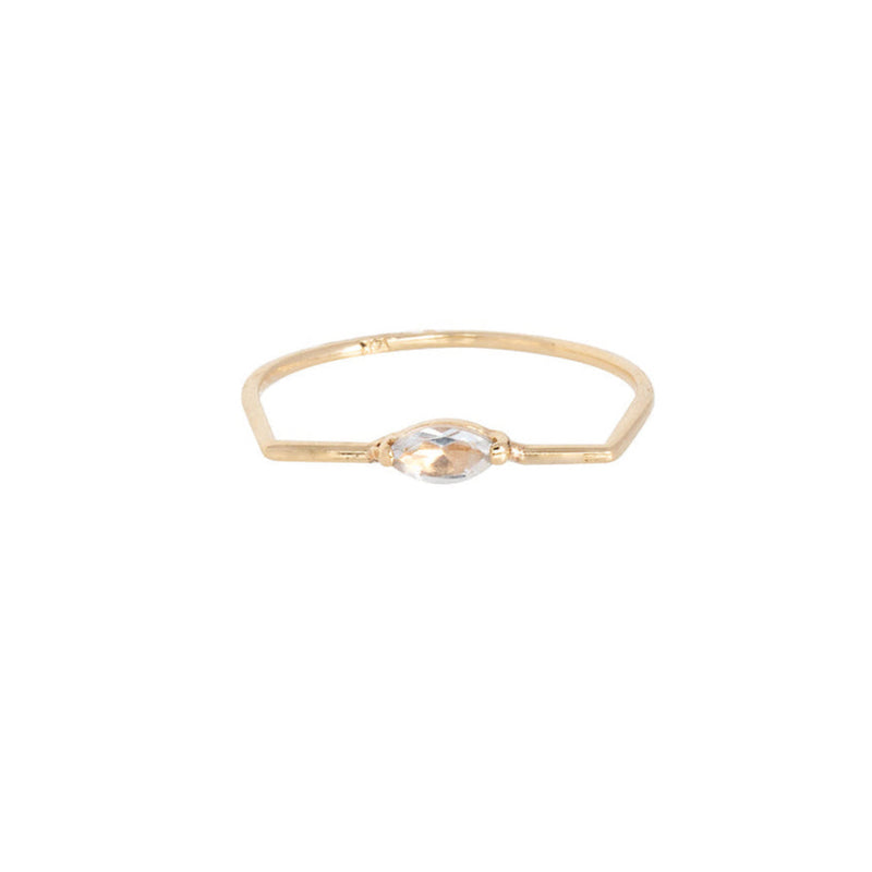 White topaz baguette Ring