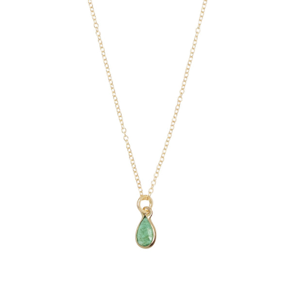 Emerald teardrop necklace