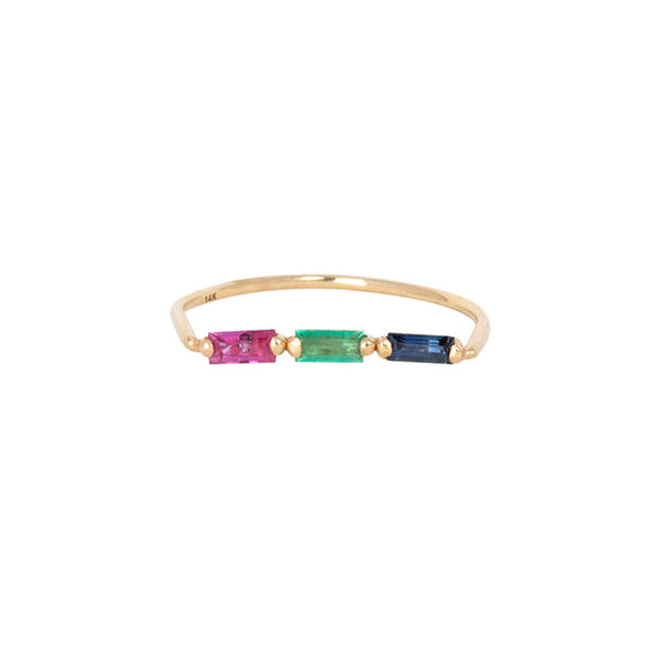 Rainbow baguette ring