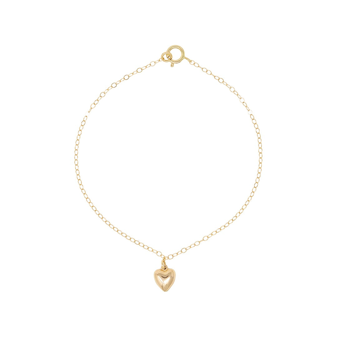 Small Heart Charm Bracelet by Becket & Quill, handmade in Los Angeles