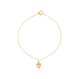 Small Heart Charm Bracelet by Becket & Quill, handmade in Los Angeles
