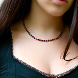Garnet and gold bead necklace