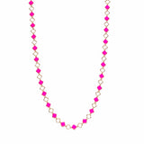 Clover chain necklace-pink