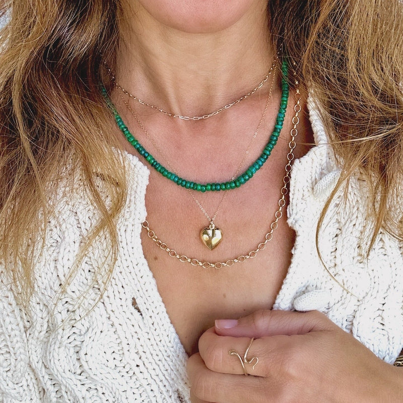 Green opal beaded necklace