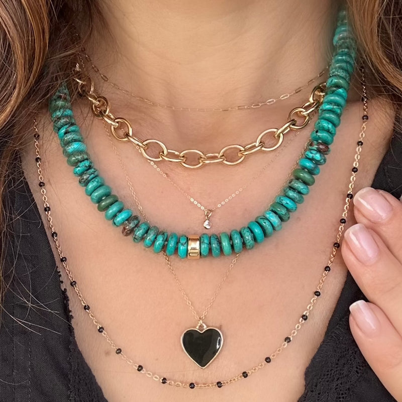 Blue Turquoise Beaded Necklace