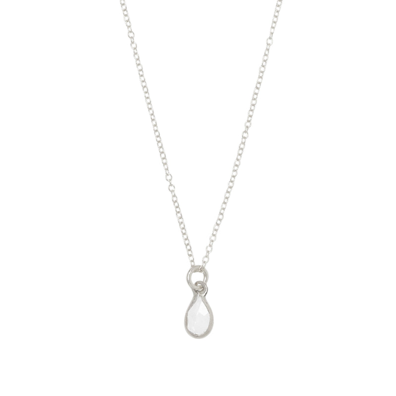 White gold teardrop necklace