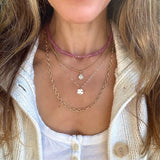 Pink Sapphire beaded necklace