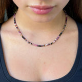 Tourmaline Beaded Necklace by Becket & Quill, handmade in Los Angeles - detail view