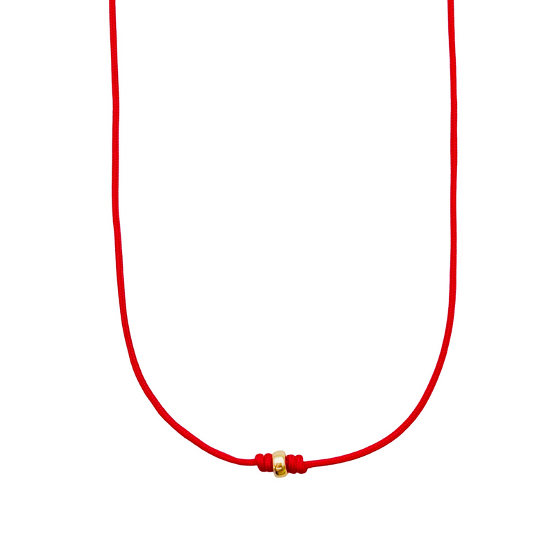 Red rondelle bead choker