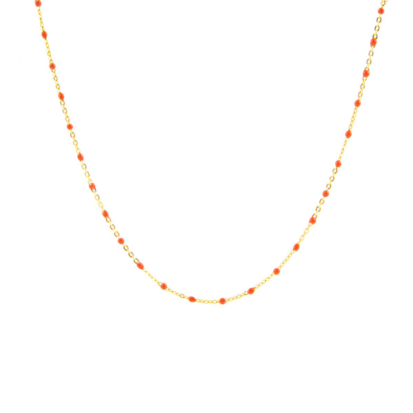 Enamel drop necklace- red
