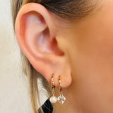 Pearl Huggies by Becket & Quill, handmade in Los Angeles - detail view