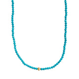 Petite Turquoise and corrugated bead Necklace
