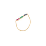 Rainbow baguette ring