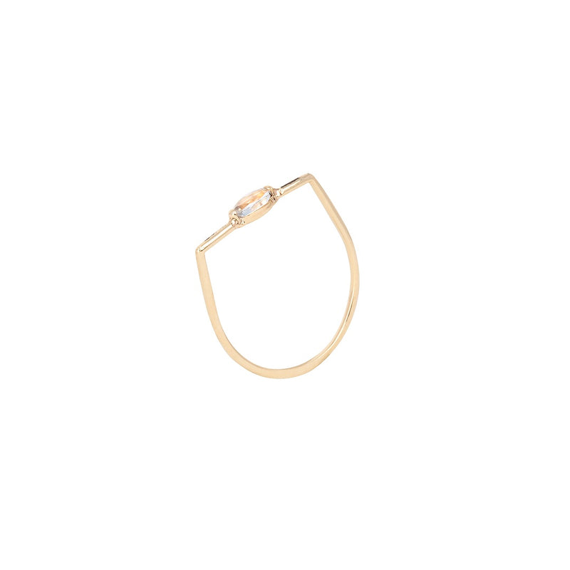 White topaz baguette Ring