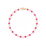 Clover chain bracelet-pink