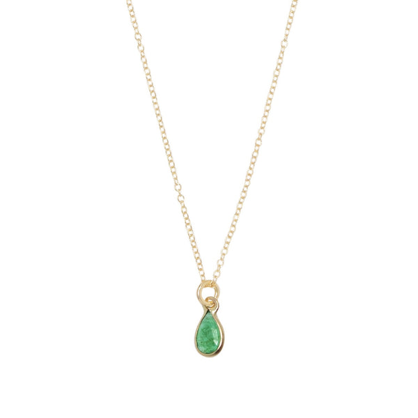 Emerald teardrop necklace