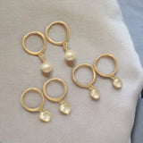 Drop Huggies by Becket & Quill, handmade in Los Angeles - worn close-up