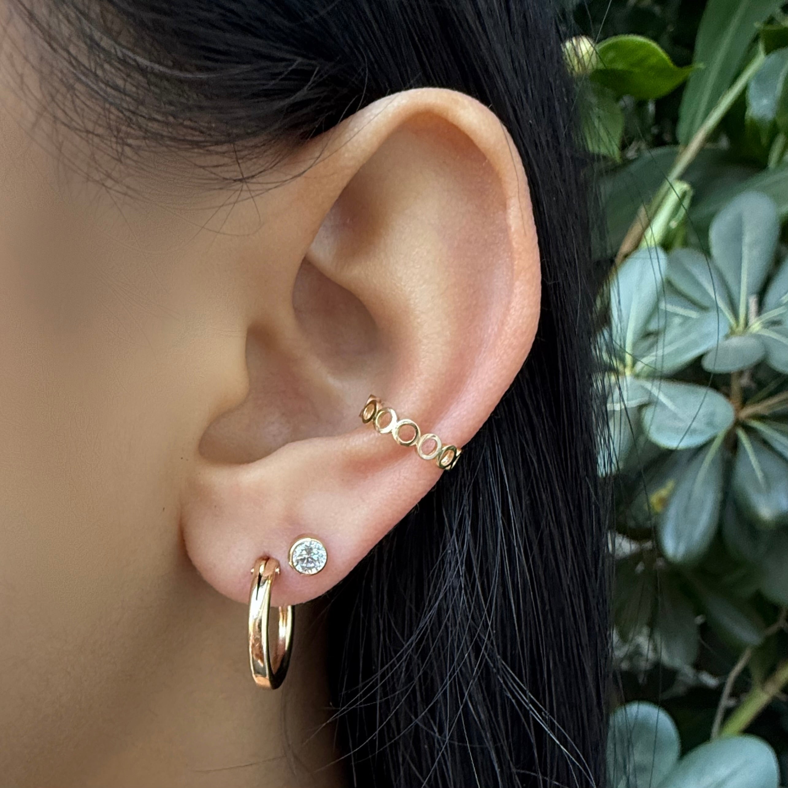 Circle Cuff Earring by Becket & Quill, handmade in Los Angeles - detail view