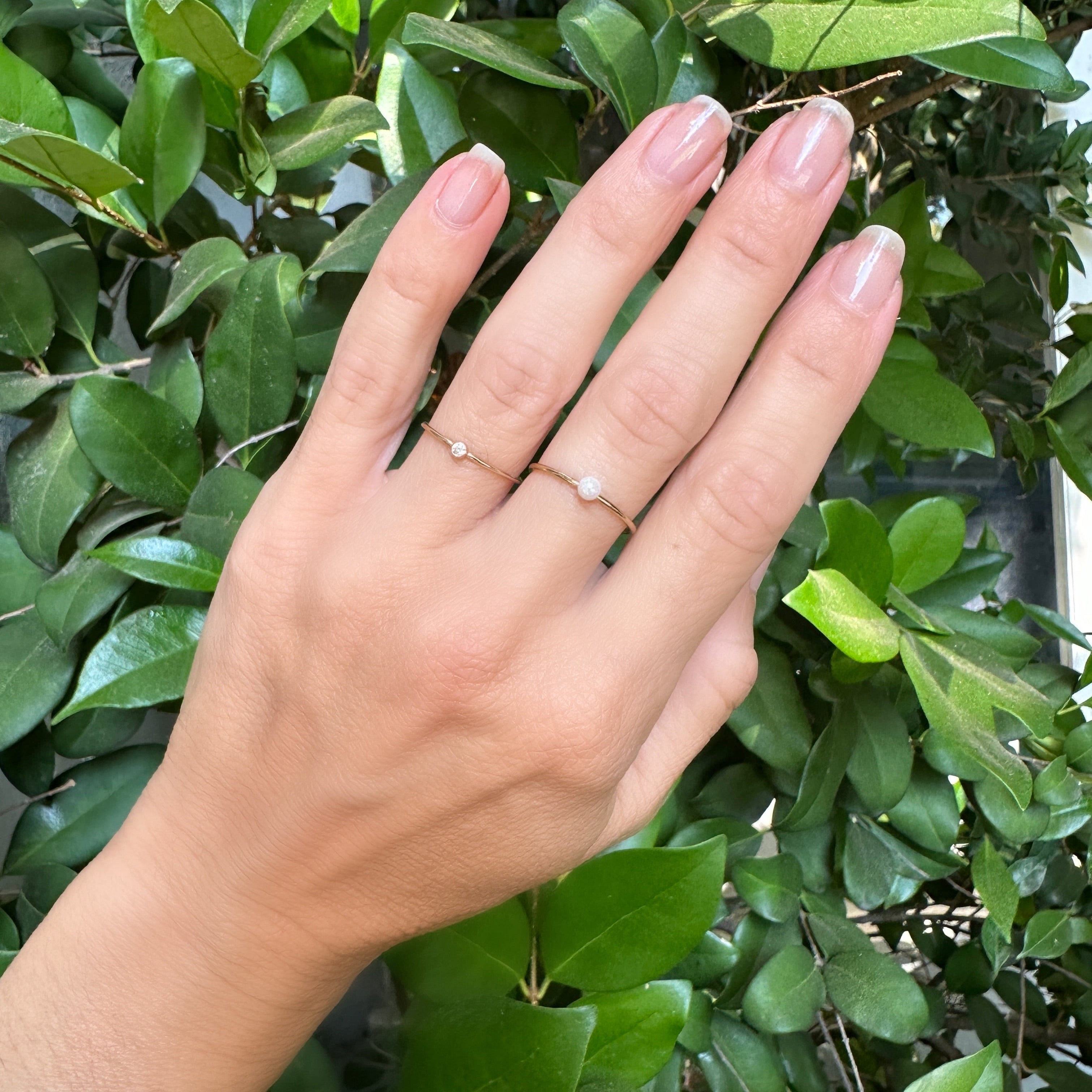 Petite Diamond Ring by Becket & Quill, handmade in Los Angeles - detail view
