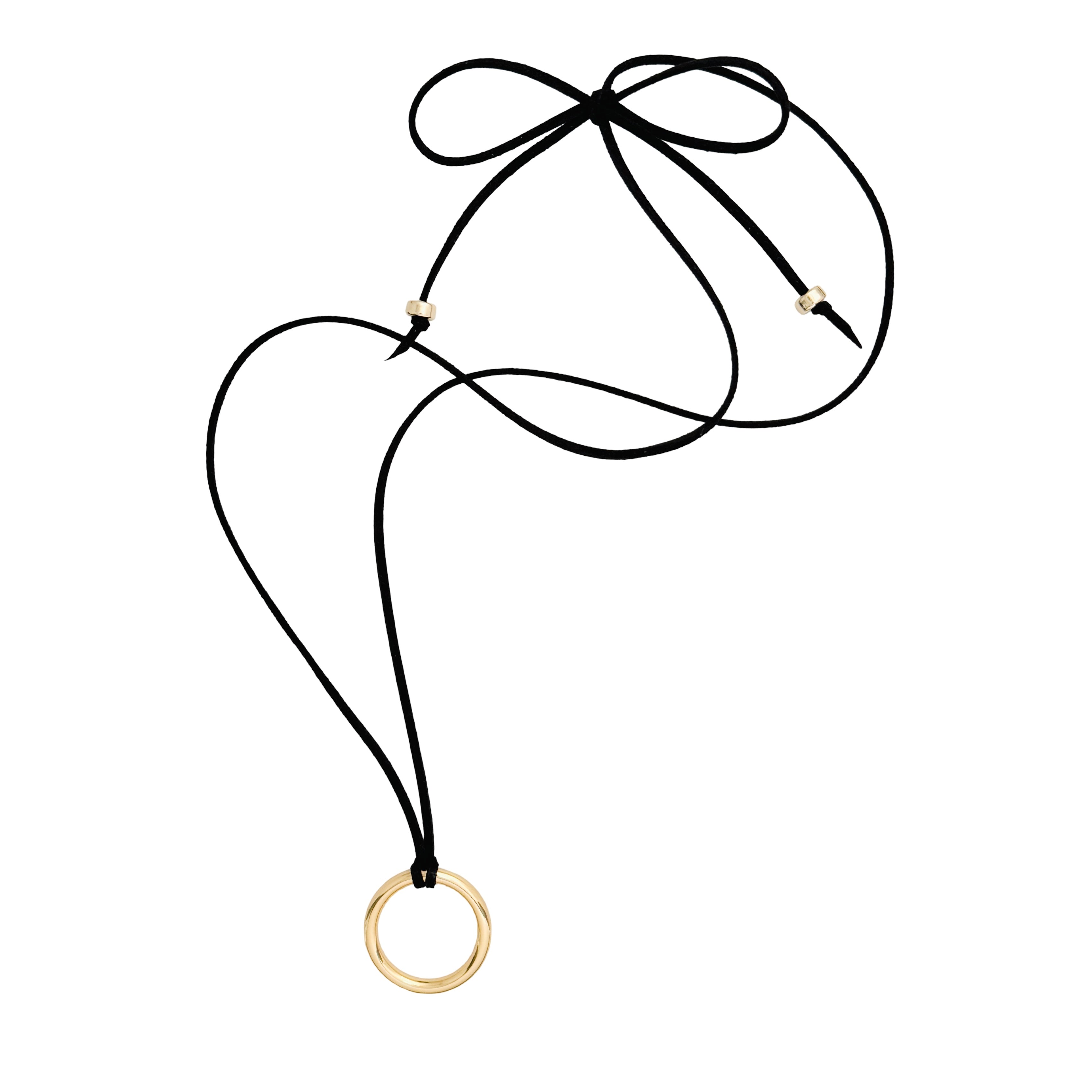 Suede Eyewear Necklace by Becket & Quill, handmade in Los Angeles - worn close-up