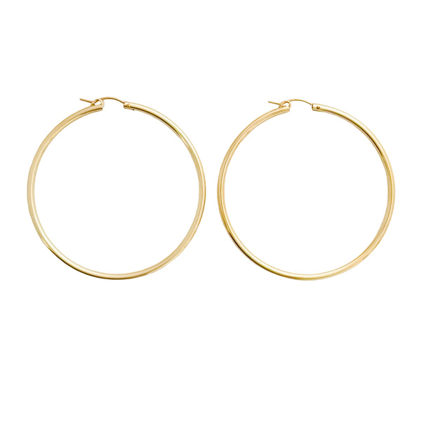 XL gold tube hoops