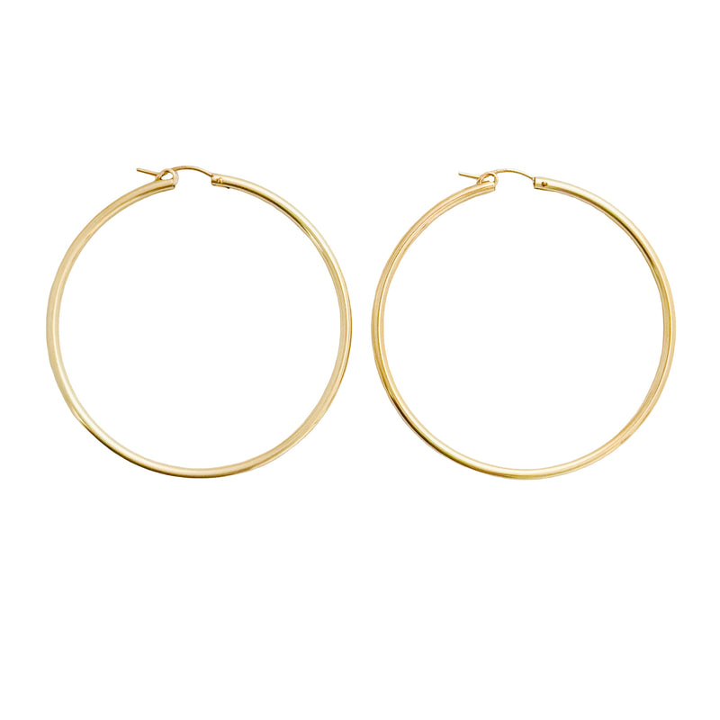 XL gold tube hoops