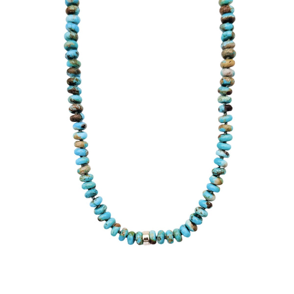 chunky blue turquoise beaded necklace