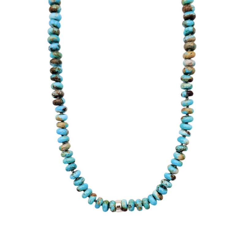 chunky blue turquoise beaded necklace