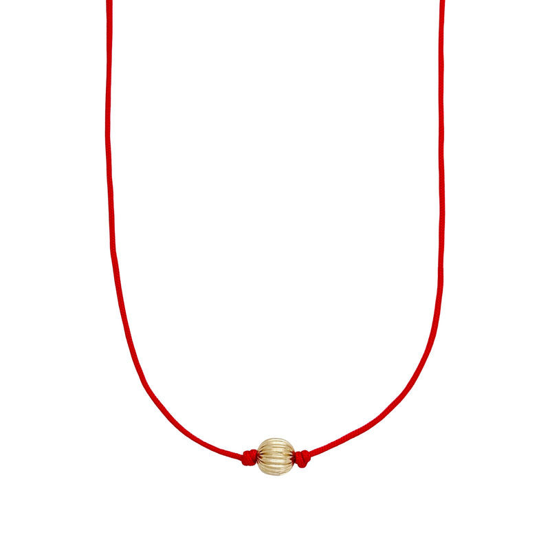 Red corrugated bead choker