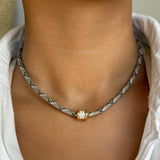 tan paracord rondelle bead necklace
