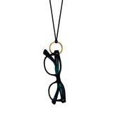 Suede Eyewear Necklace by Becket & Quill, handmade in Los Angeles - detail view