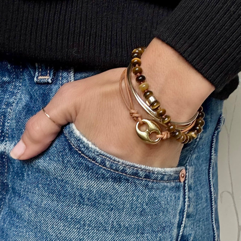 chunky Tiger's eye beaded bracelet