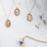 flower charm necklace- lily