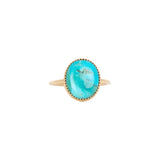Turquoise Crown Bezel Ring by Becket & Quill, handmade in Los Angeles