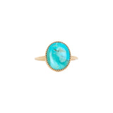 Crown bezel turquoise ring