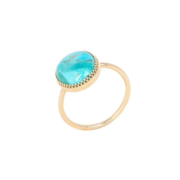 Crown bezel turquoise ring