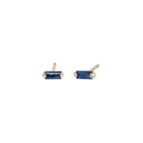 Sapphire Baguette Earrings by Becket & Quill, handmade in Los Angeles