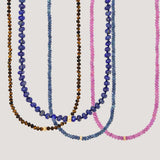 Blue Sapphire Beaded Necklace by Becket & Quill, handmade in Los Angeles - detail view