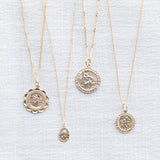 Large St. Christopher Necklace by Becket & Quill, handmade in Los Angeles - worn close-up