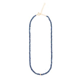 Blue Sapphire Beaded Necklace by Becket & Quill, handmade in Los Angeles - worn close-up