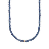 Blue Sapphire Beaded Necklace by Becket & Quill, handmade in Los Angeles