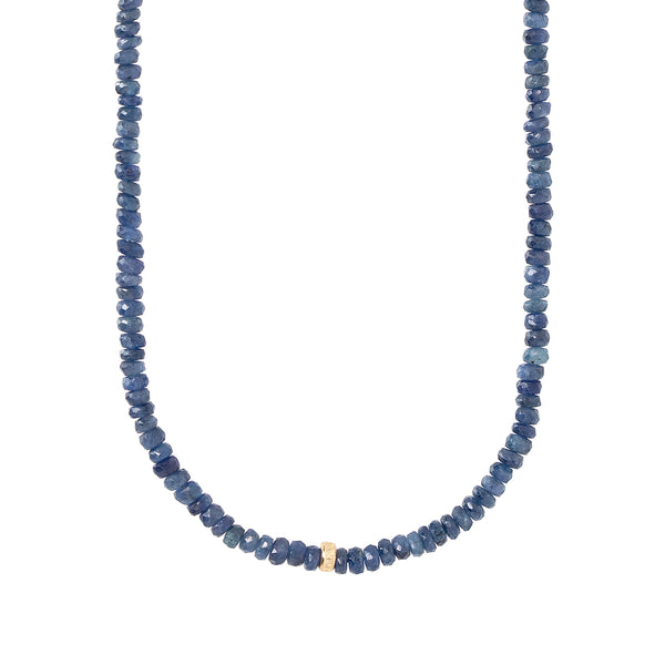 Blue sapphire beaded necklace