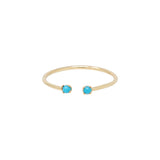 Turquoise Duo Ring by Becket & Quill, handmade in Los Angeles - worn close-up