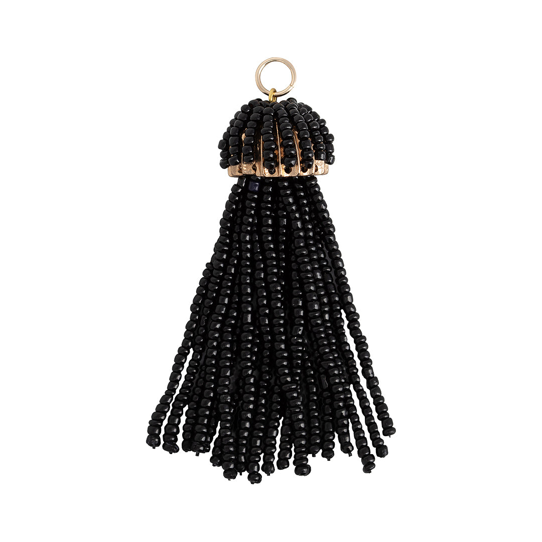 Black Tassel Charm by Becket & Quill, handmade in Los Angeles