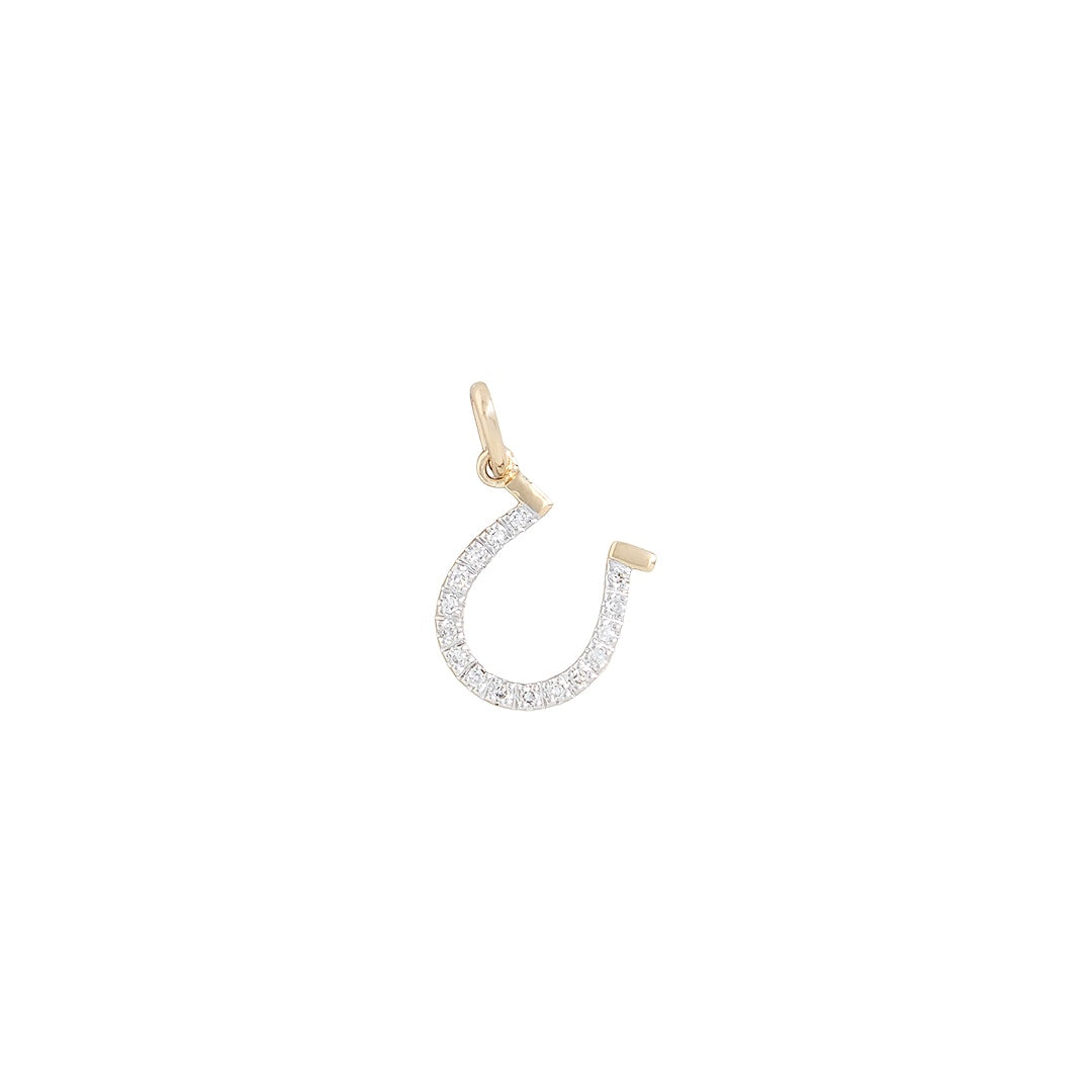 Diamond Horseshoe Charm by Becket & Quill, handmade in Los Angeles