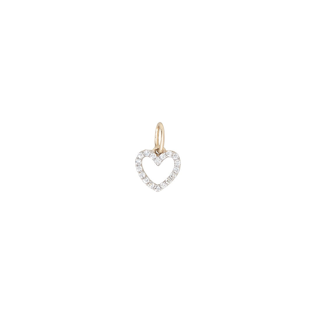 Petite Diamond Heart Charm by Becket & Quill, handmade in Los Angeles