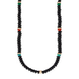 Chunky Black Agate Bead Necklace by Becket & Quill, handmade in Los Angeles