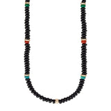 chunky black agate bead necklace