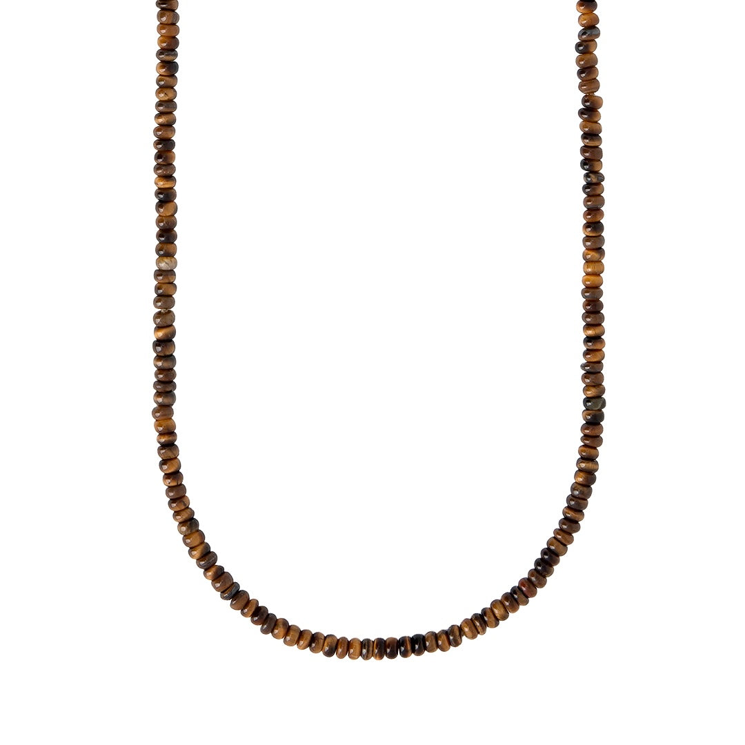 Long Tiger's Eye Necklace by Becket & Quill, handmade in Los Angeles - detail view