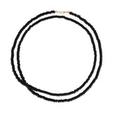 Long black agate necklace